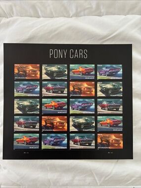 Pony Cars Stamp Sheet - USPS Forever Stamps Full Sheet - Collectable - New Mint